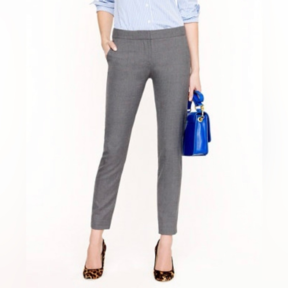 J. Crew Paley Super 120’s gray wool cropped trouser, sz 4